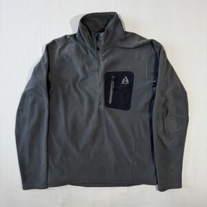 Eddie Bauer First Ascent 1/4 Zip Fleece Pullover Men Small Gray‎ Jacket Hiking